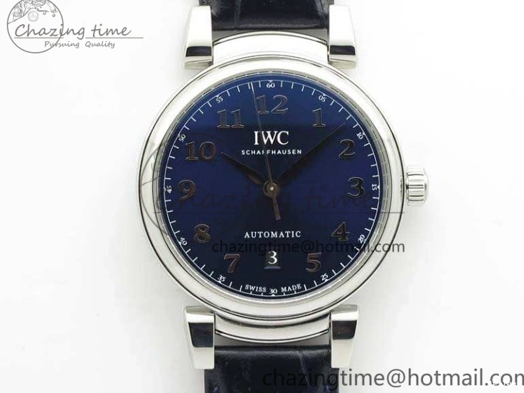 MIROTIME 0201 MoistureWicking Da Vinci IW356601 SS MKF 1:1 Best Edition Blue Dial On Black Leather Strap A 7233